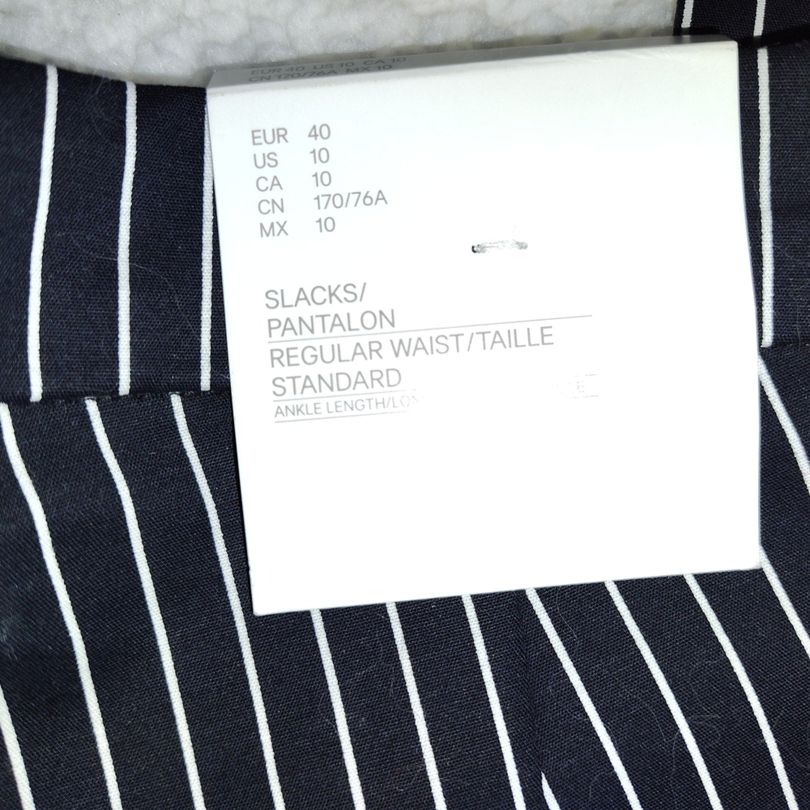 H&M Black and White Striped Dress Pants Sz 10