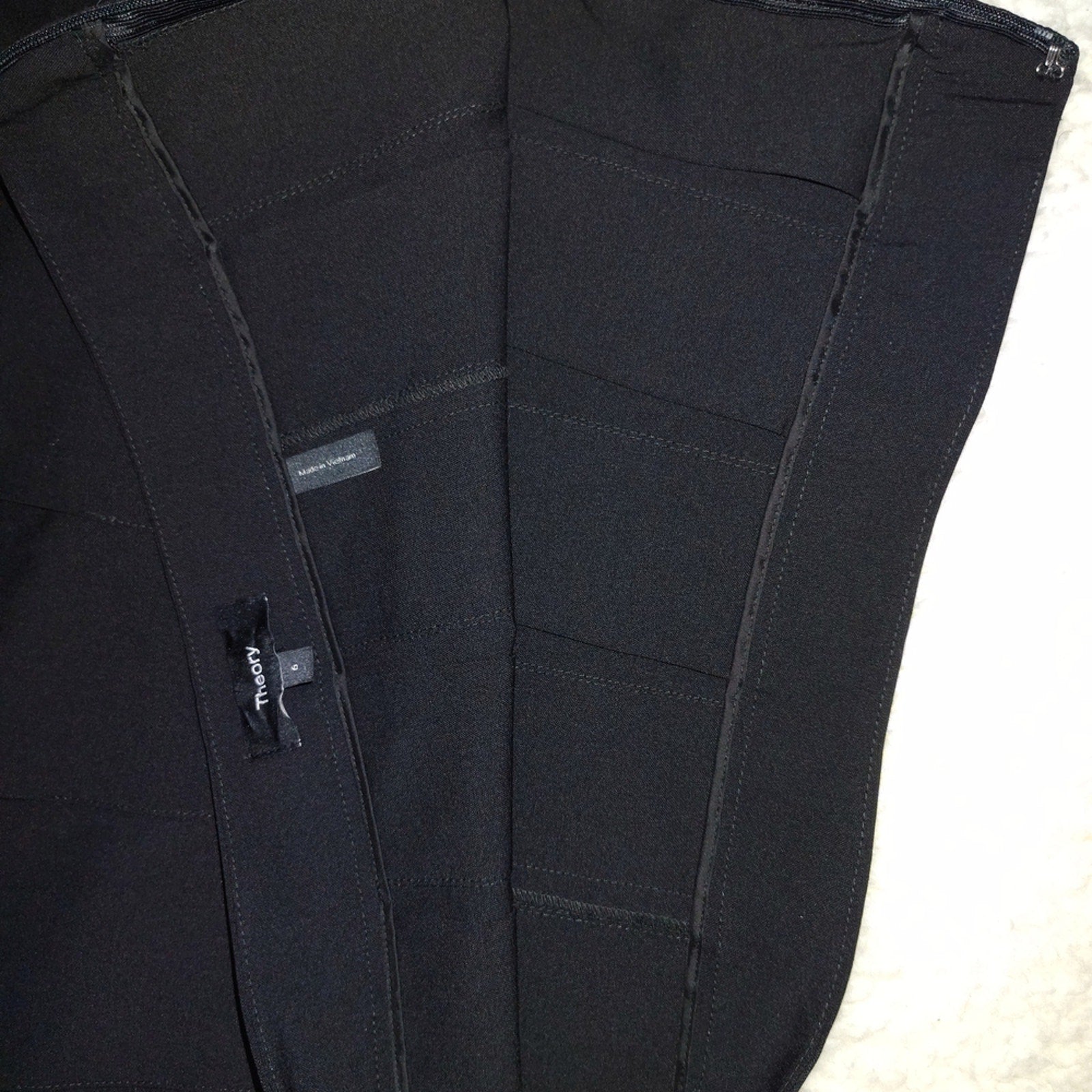 Theory Black Wool pleated A-Line Skirt Sz 6