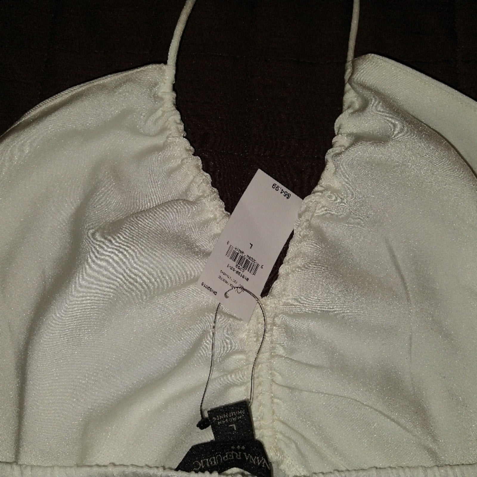 NWT Banana Republic L  Satin Halter in Ivory