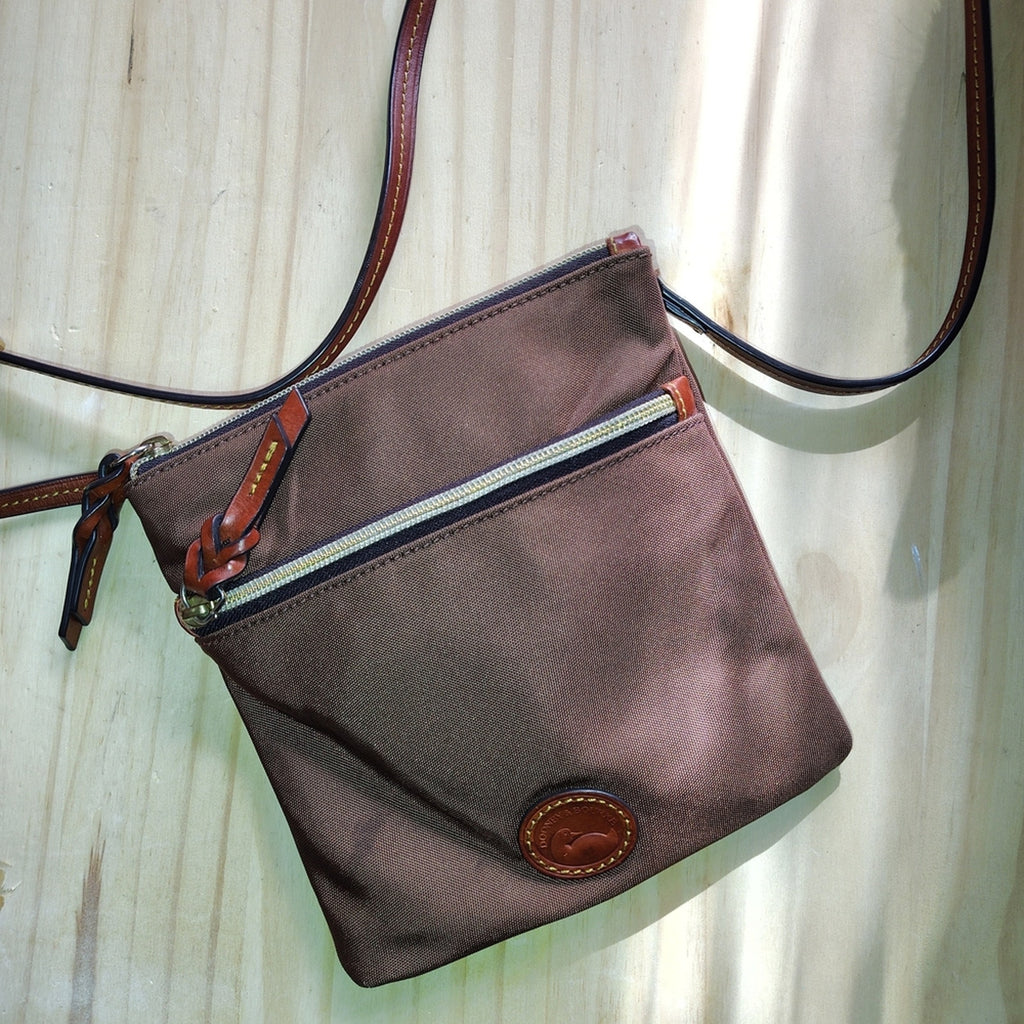 Dooney & Bourke Brown Crossbody Bag with Tan Accents