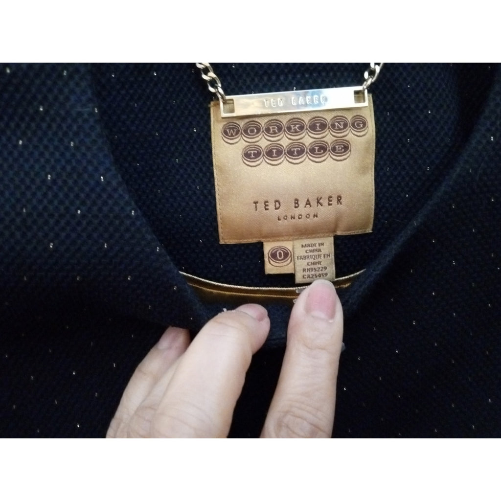 Ted Baker Working Title Navy Blue jacket Sz 0