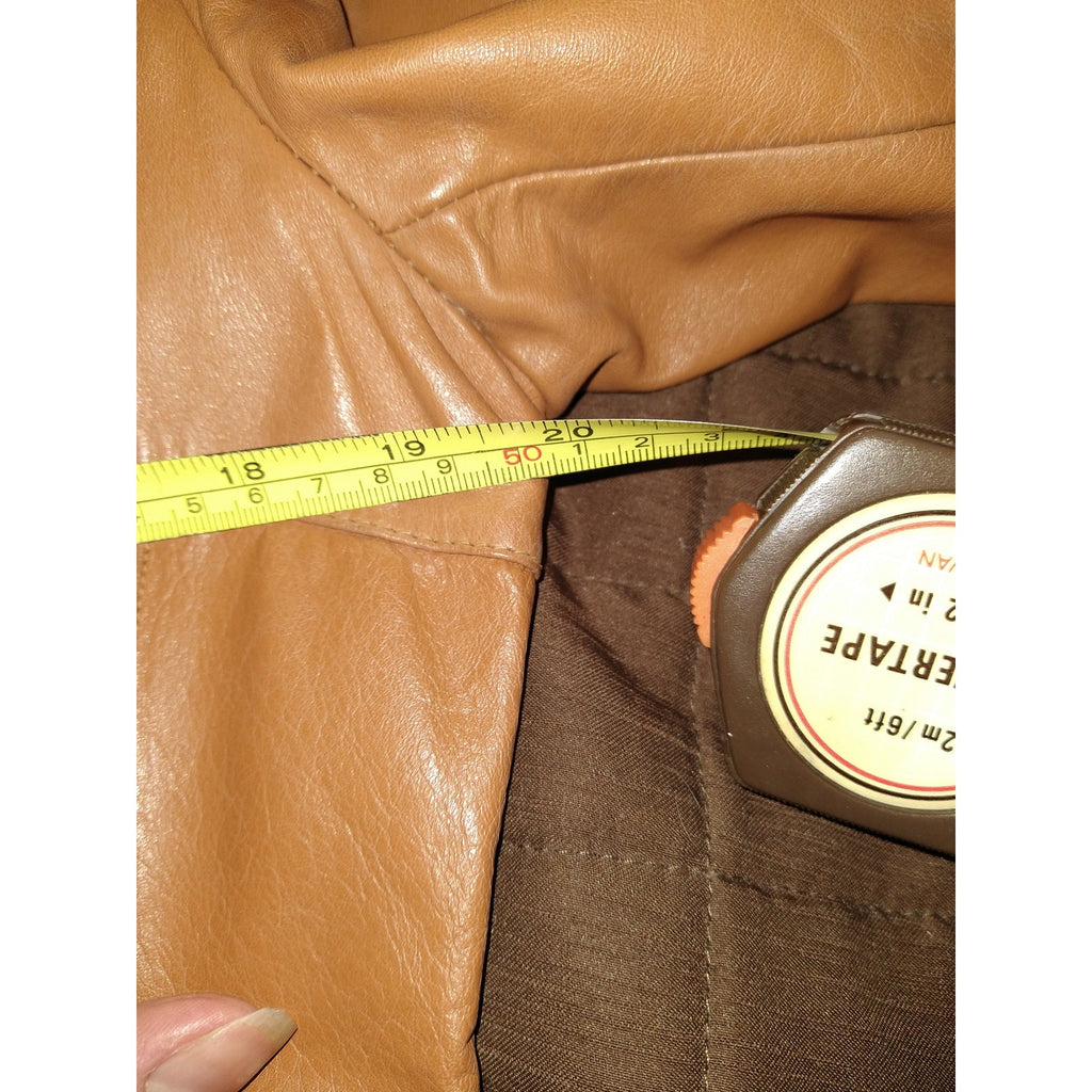 1970's Tan Camel leather Jacket w/ lining