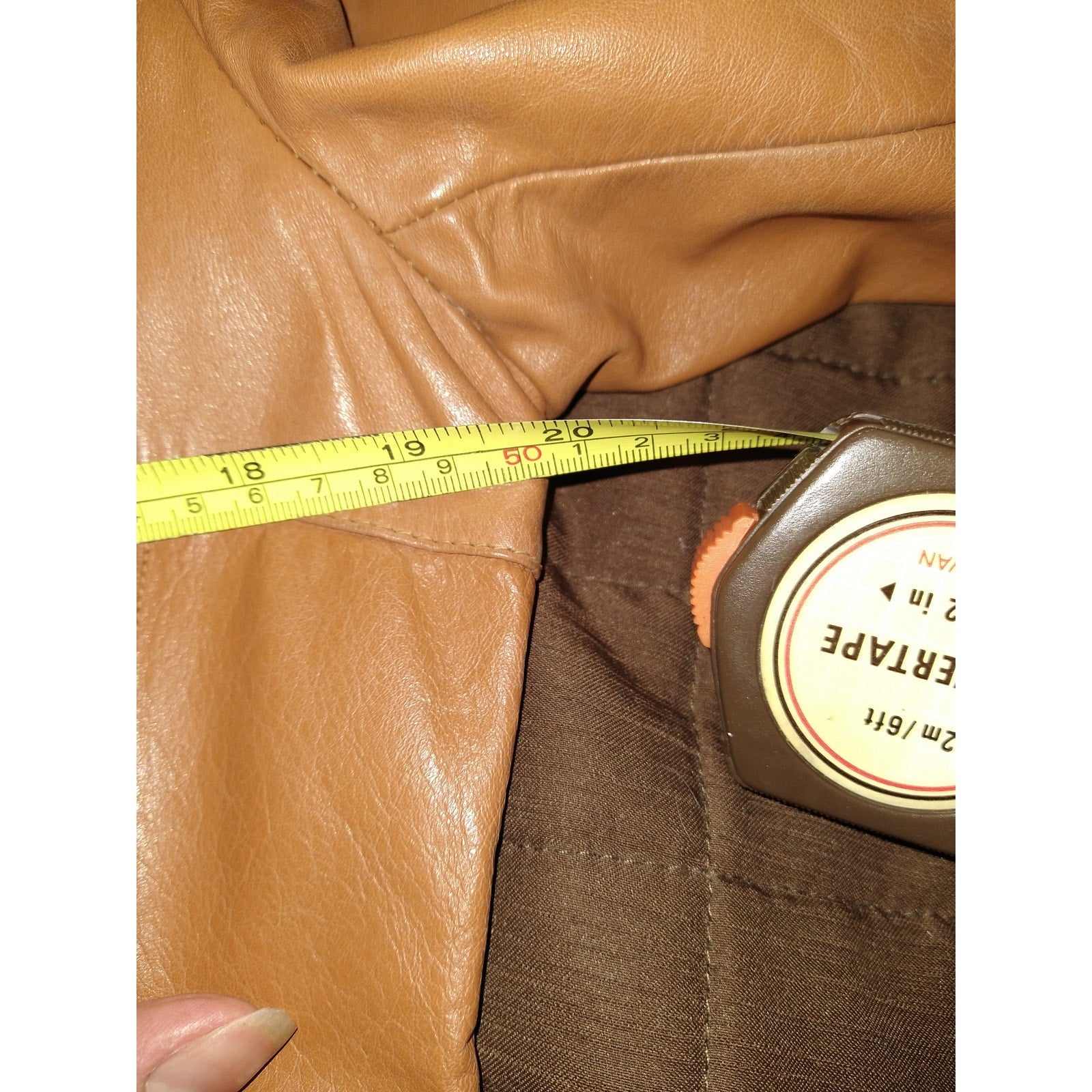 1970's Tan Camel leather Jacket w/ lining