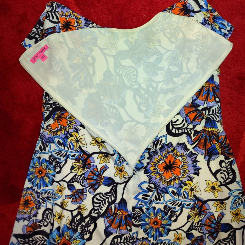 Betsey Johnson Floral Flutter Dress Sz 8