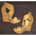 DVF Opal 5" Leather & Wood Wedge Sandal Sz 8