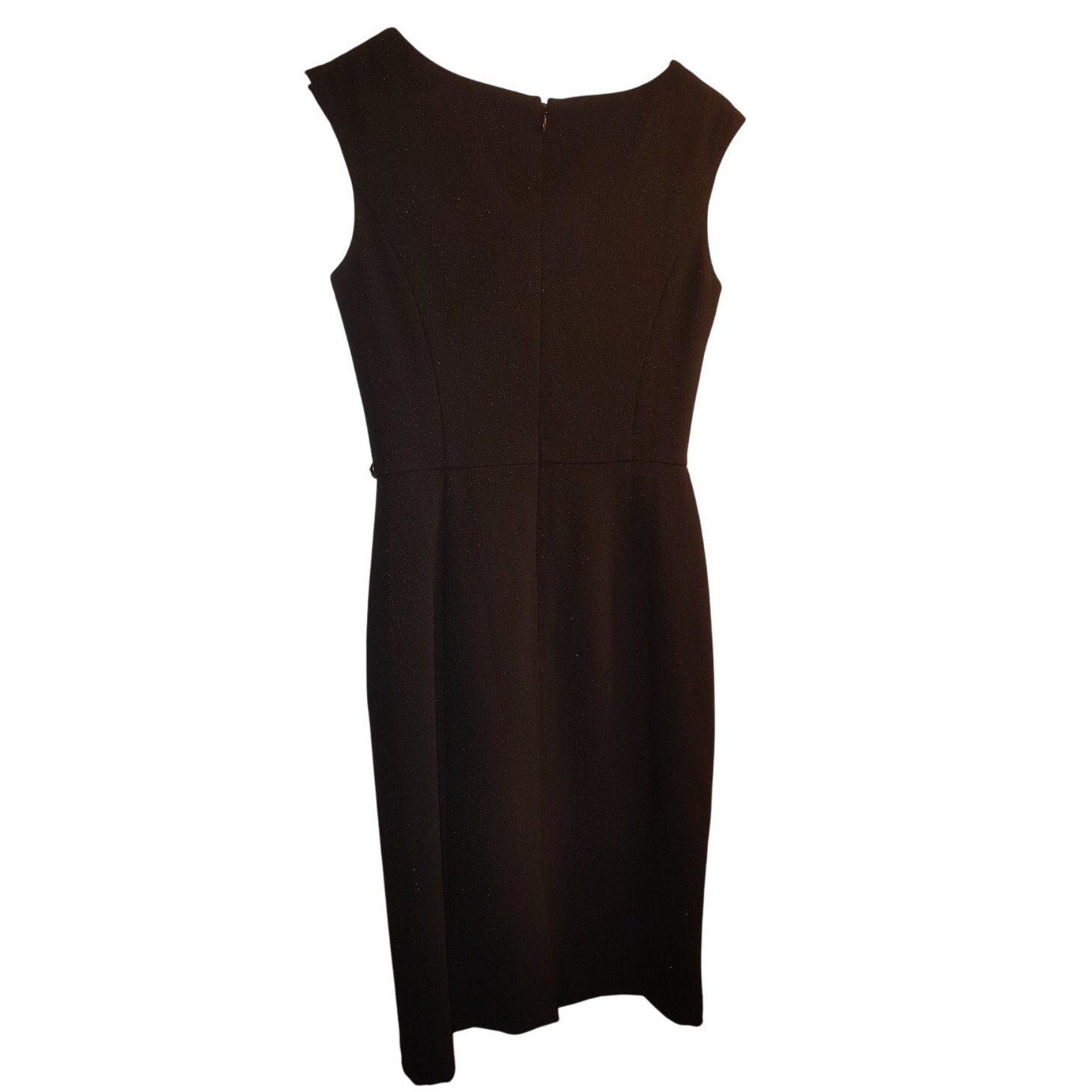 White House Black Market, Black glittered asymmetrical ruffle detail dress SZ 0