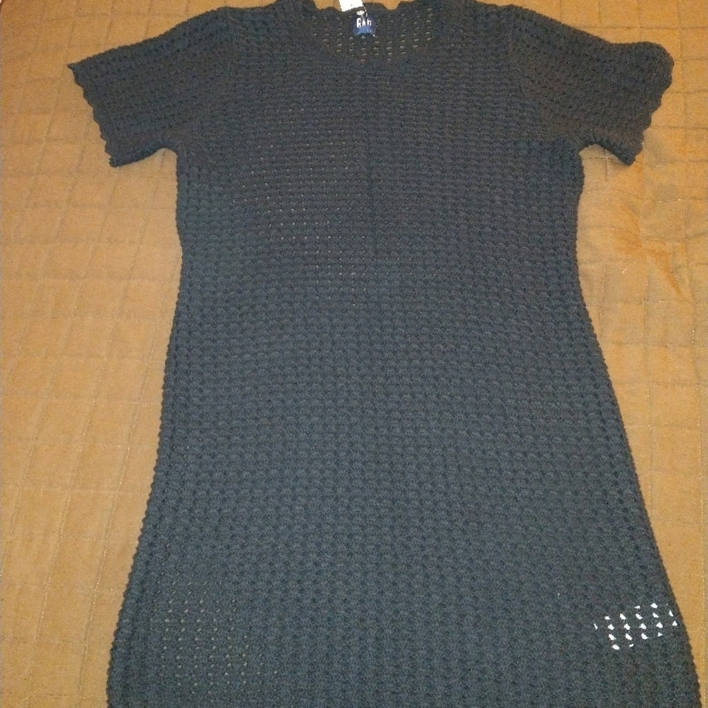 GAP Crochet Black Mini Dress Sz M