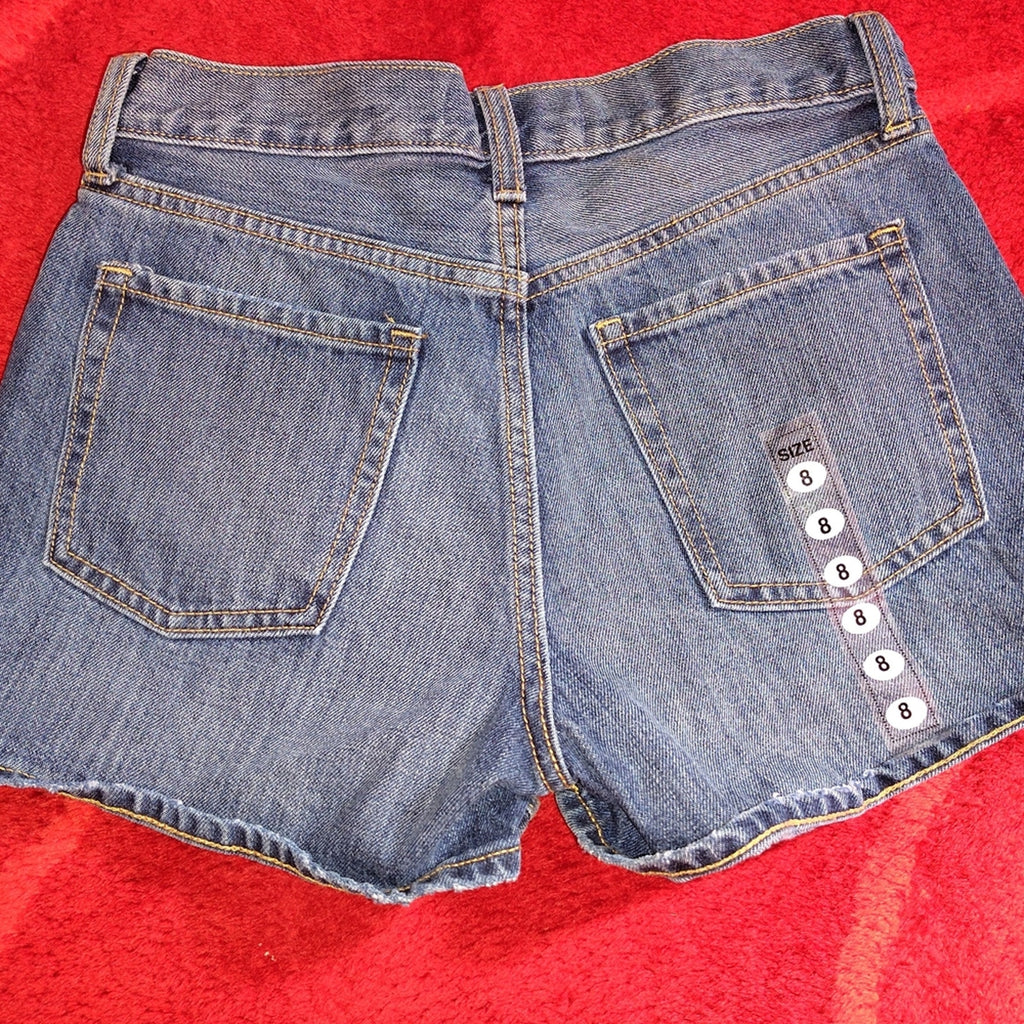 Zara Blue Denim Button Fly Jean Shorts Sz 8