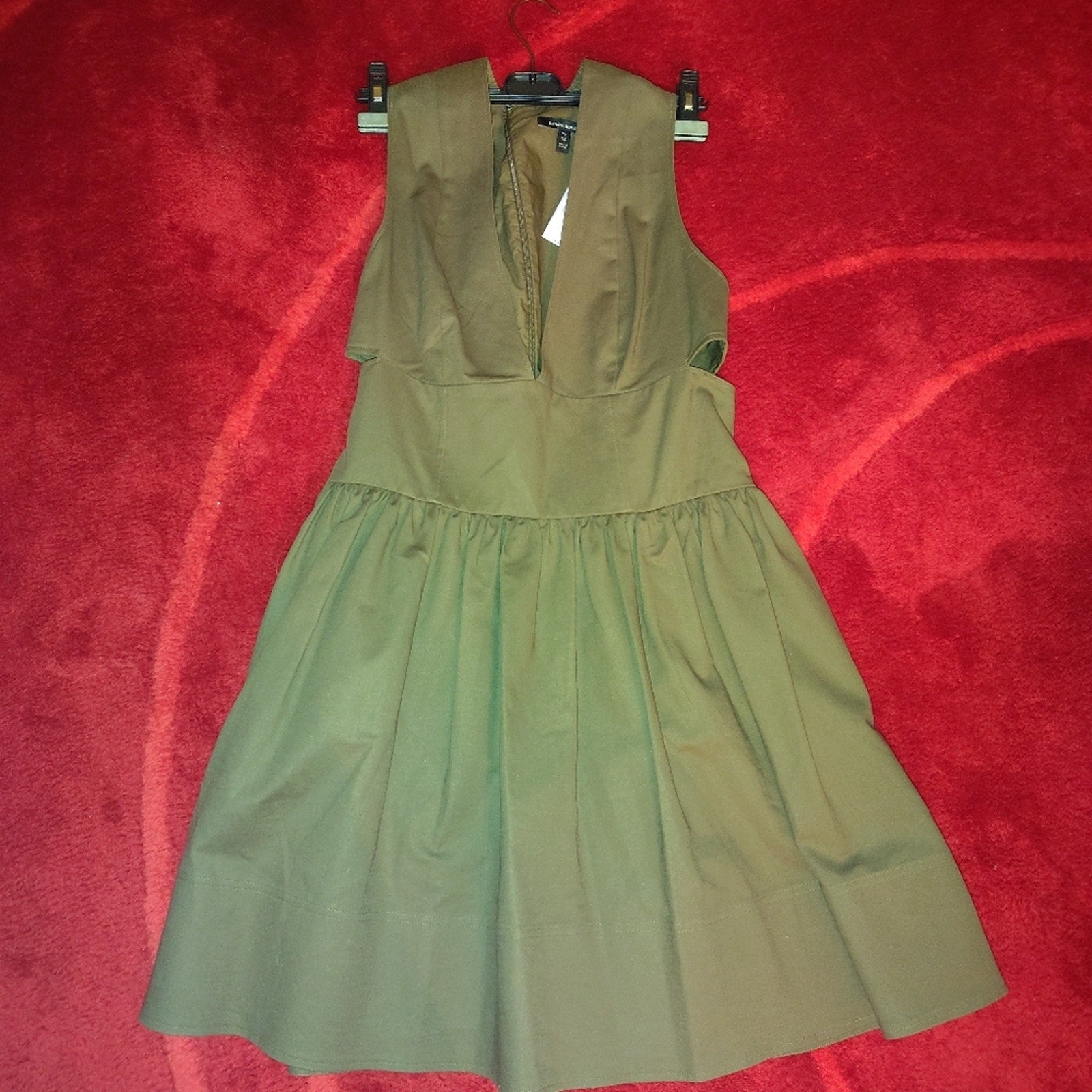 Banana Republic Anisa Deep V-Neck Brown Mini Dress Sz 14T