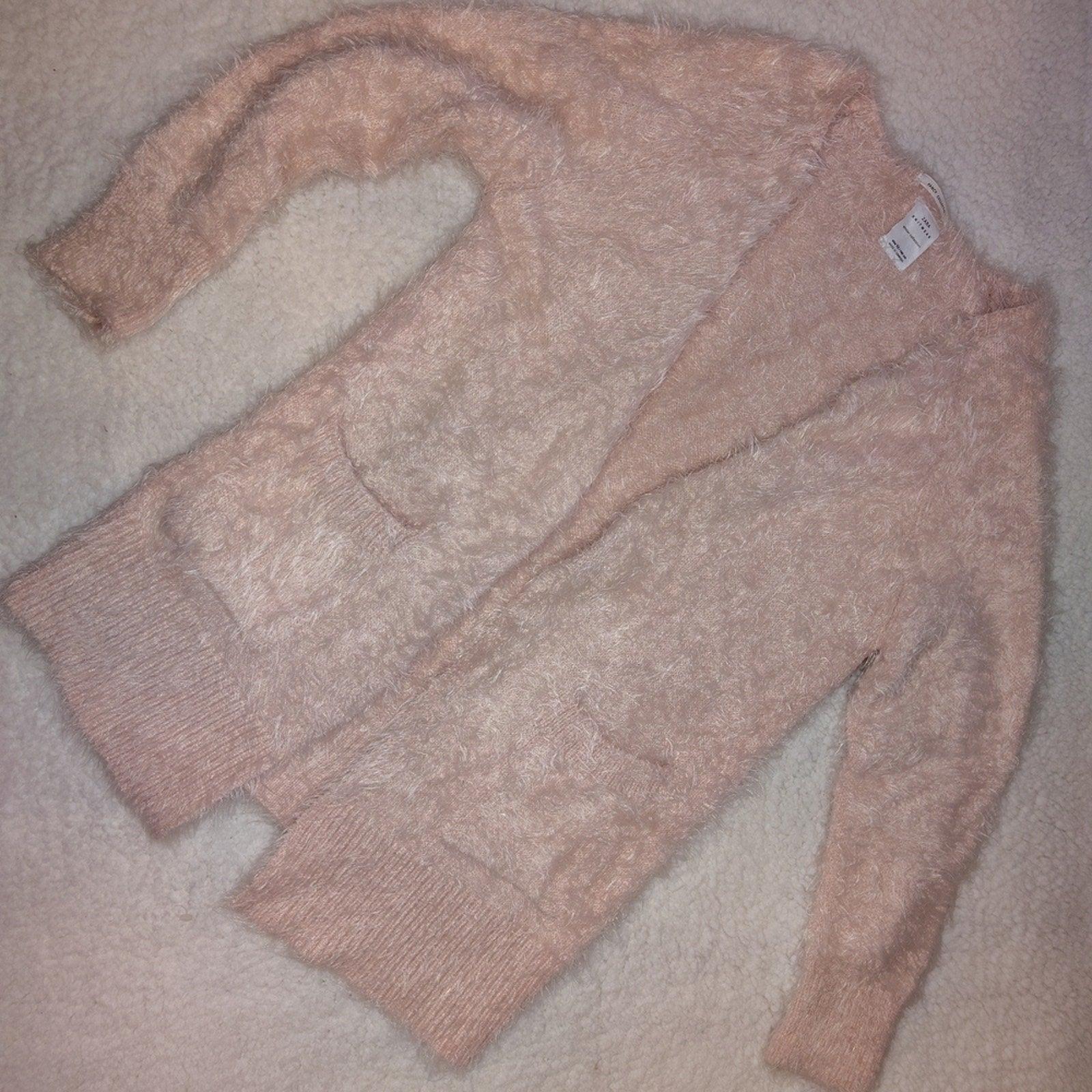 Zara Fuzzy Pink Women's Cardigan Sz 10