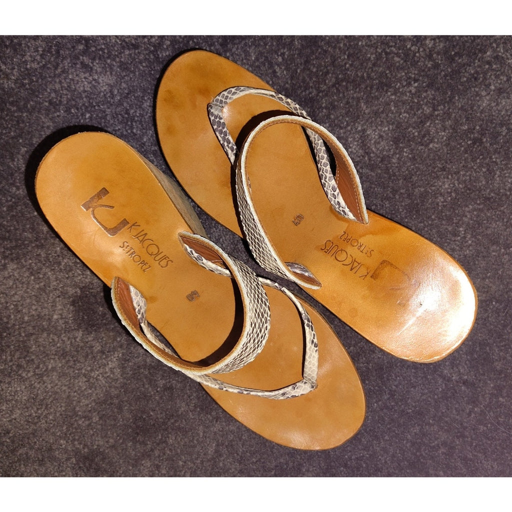 K Jacques Python print Wedges Sz 9  Pristine!
