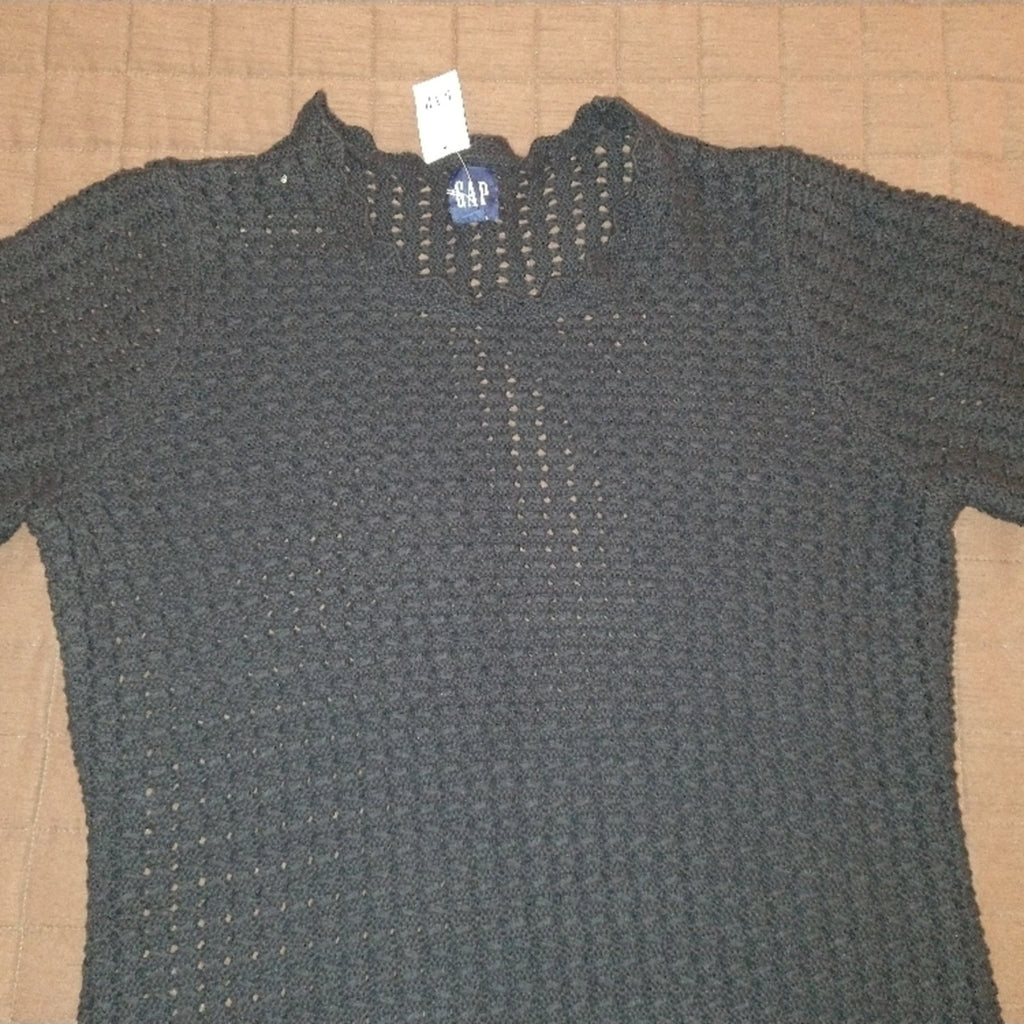 GAP Crochet Black Mini Dress Sz M
