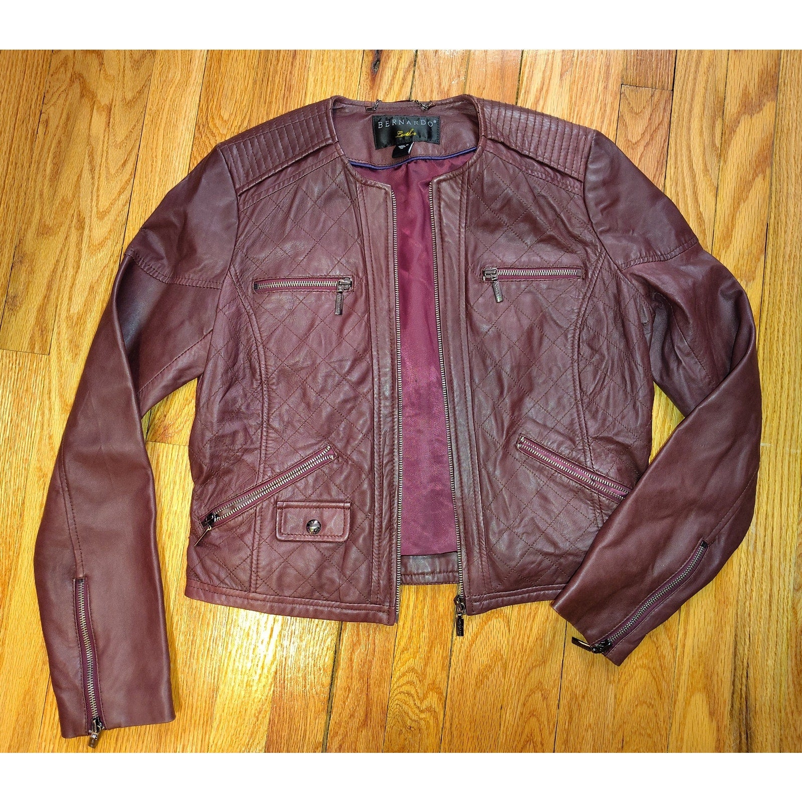 Bernardo Lambskin Moto Jacket  Sz M