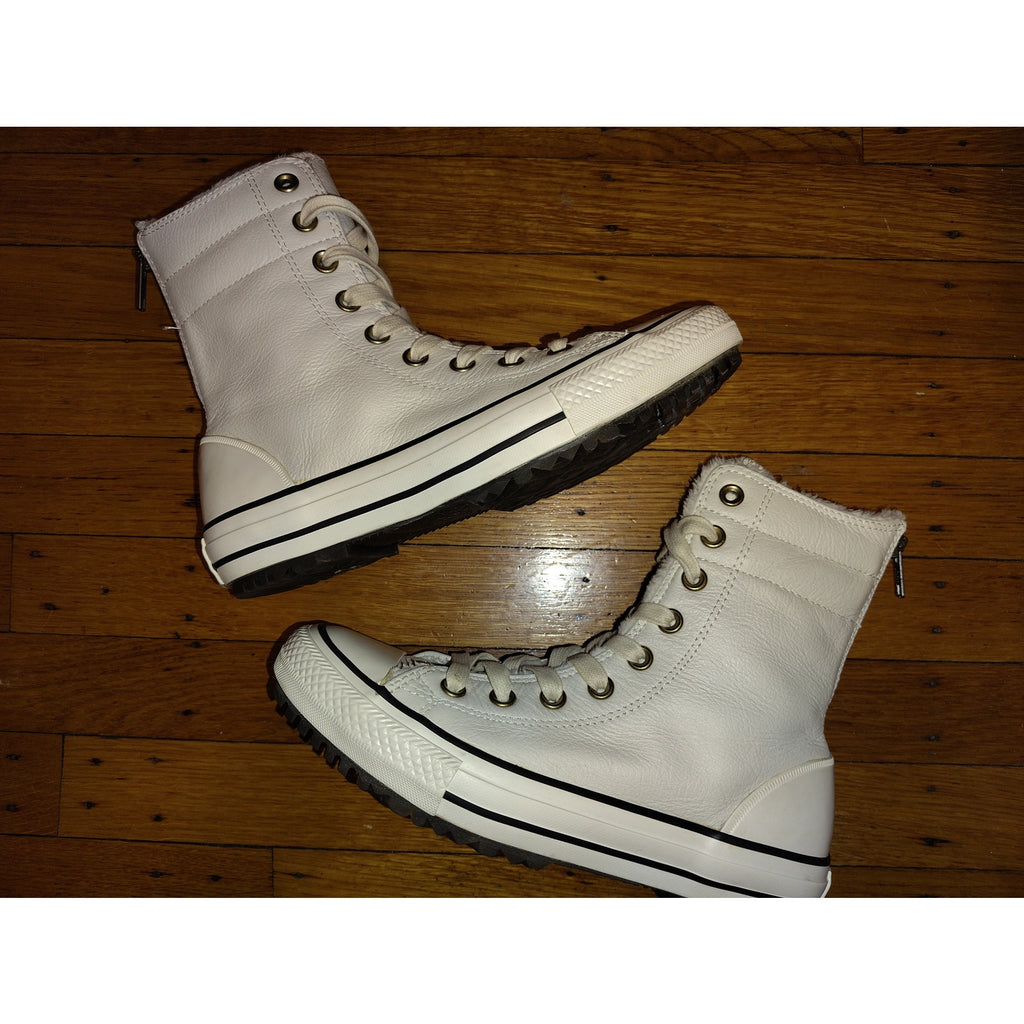 Converse Leather lined High tops w/zipper Sz 7