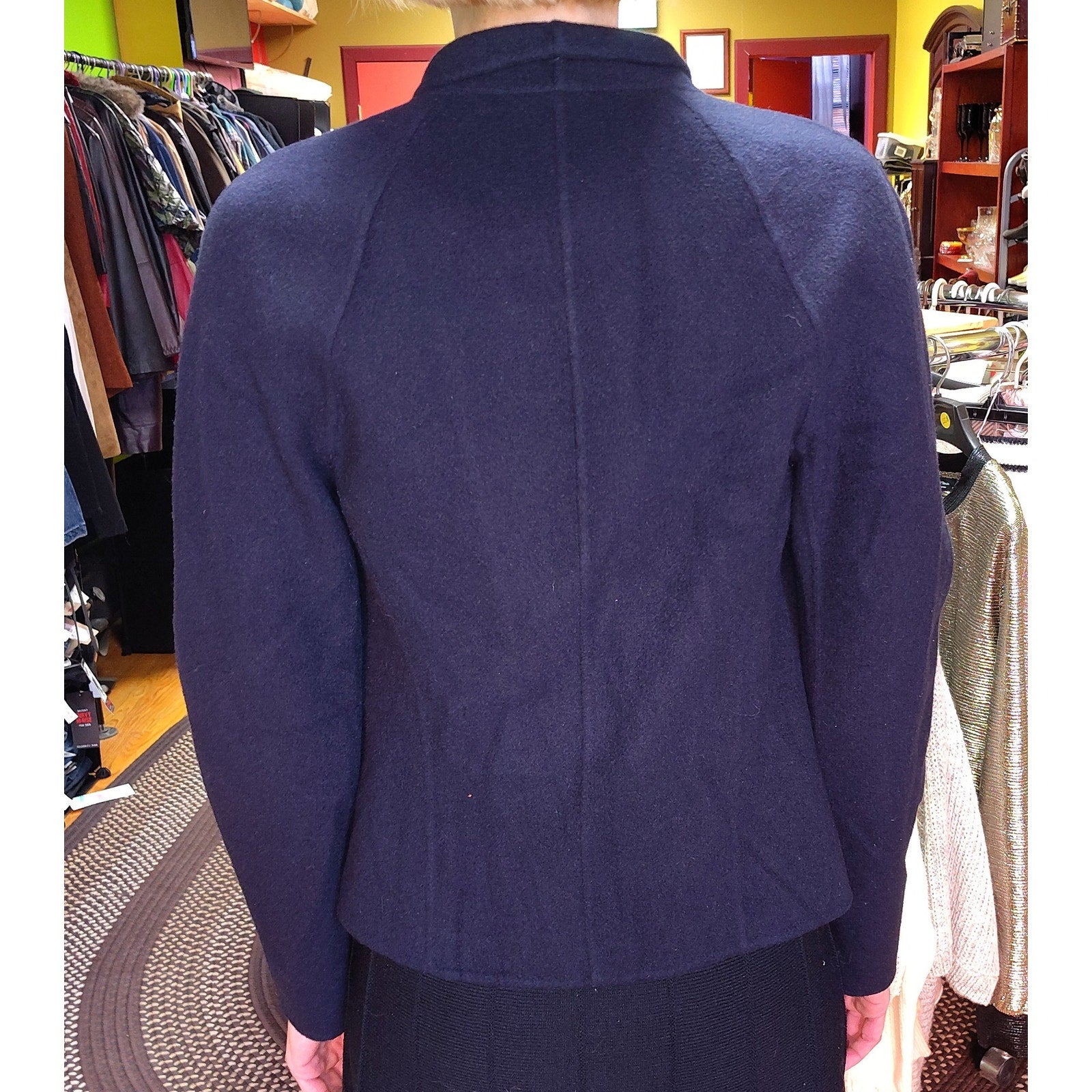 Vintage Donna Karan Navy Cashmere Jacket Sz M
