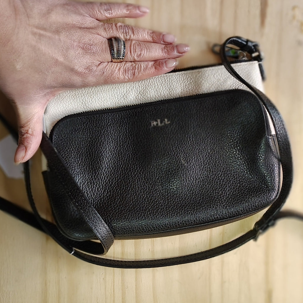 Lauren Ralph Lauren Black and Cream Crossbody Bag