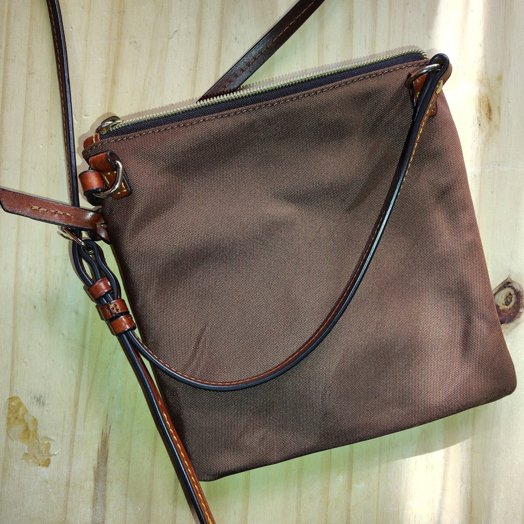Dooney & Bourke Brown Crossbody Bag with Tan Accents