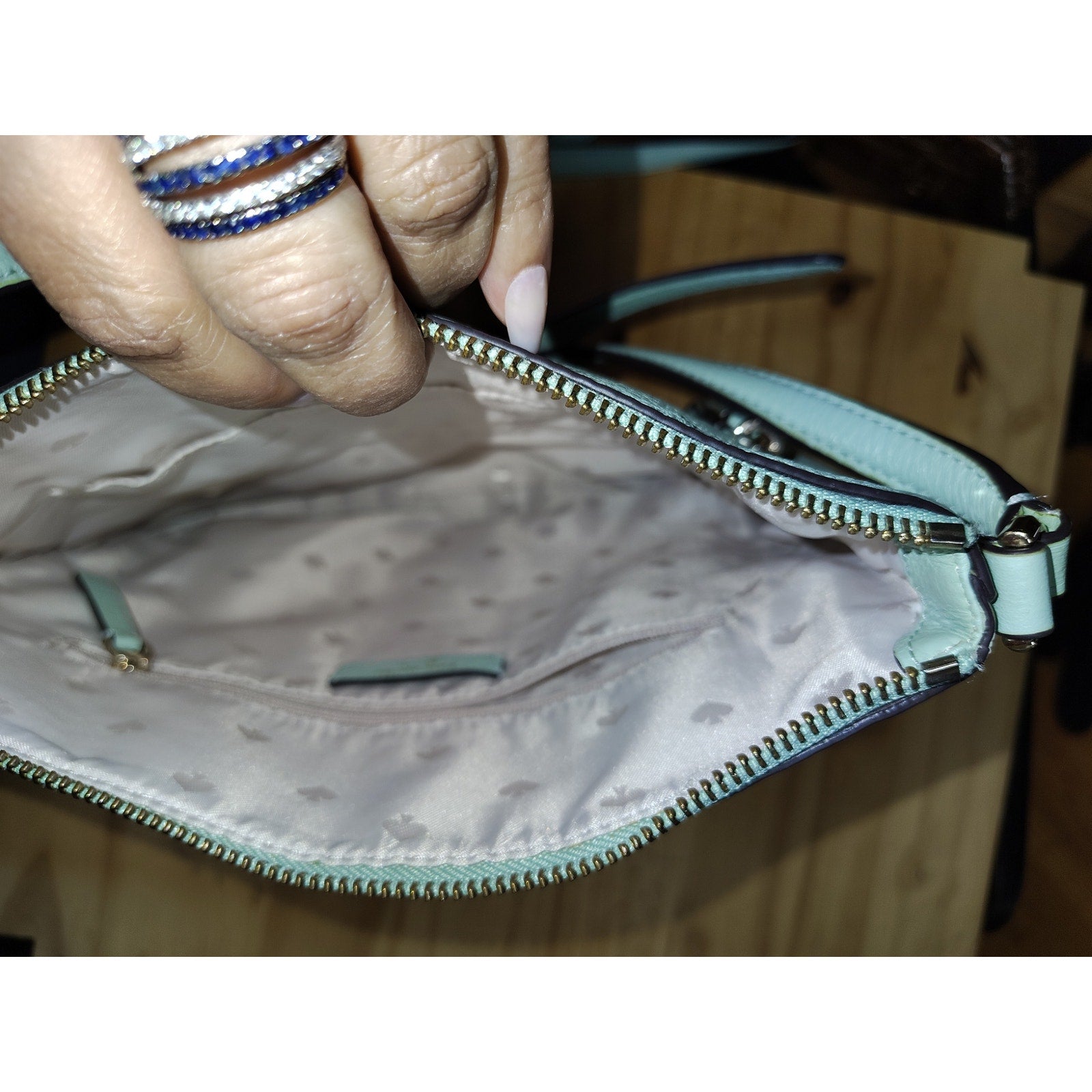 Kate Spade Soft Pebble leather Crossbody in Mint