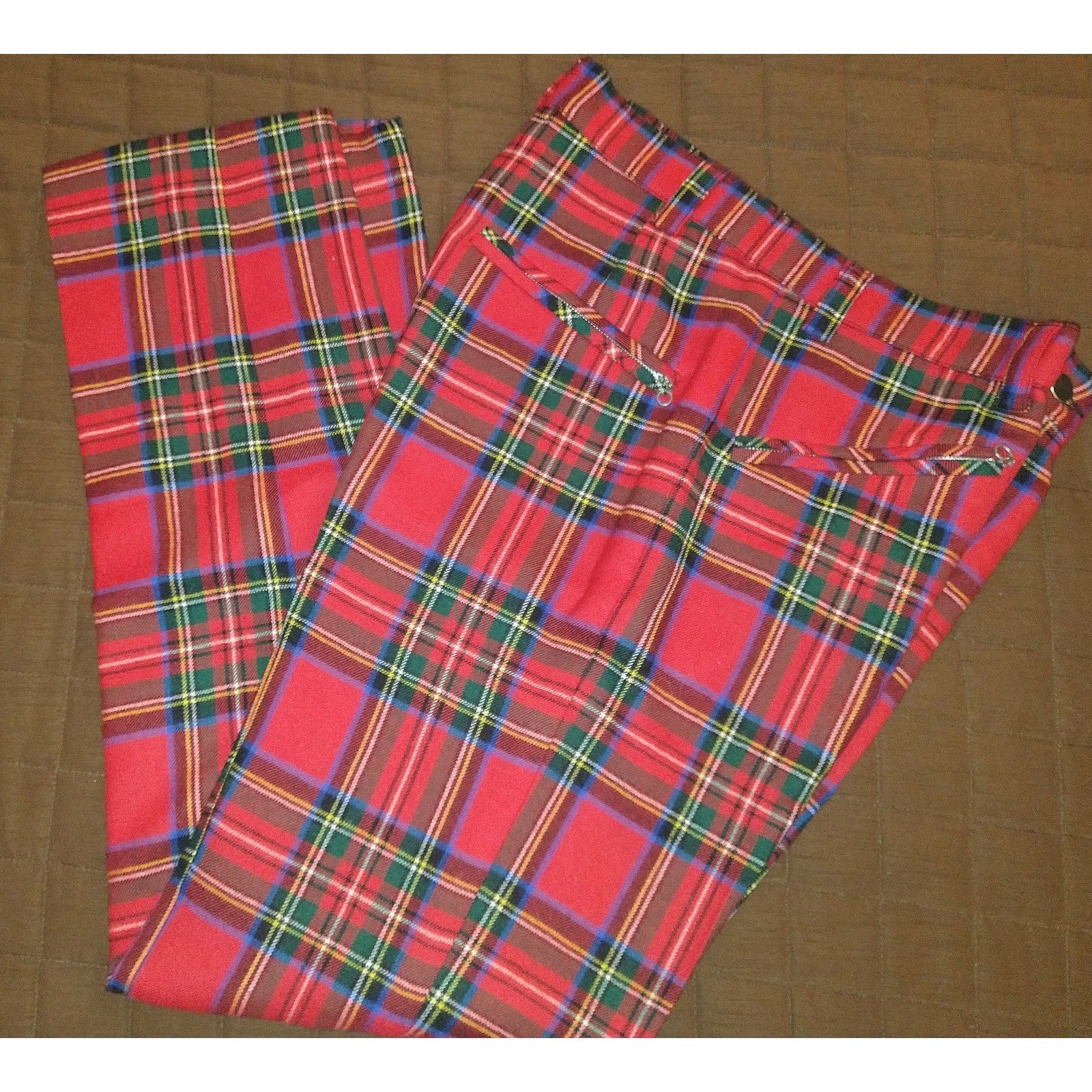 Vintage RARE NYFS 1993 Red Plaid Skinny wool NWOT 32x30