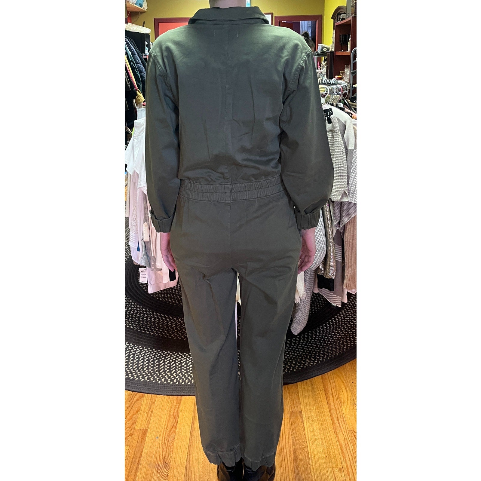 Warp + Weft Army Green Jumpsuit SZ M