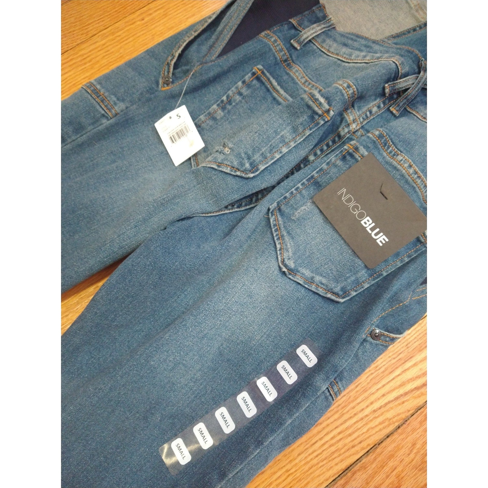 NWT Indigo Blue Maternity Overalls Sz S