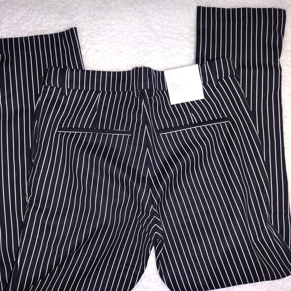 H&M Black and White Striped Dress Pants Sz 10