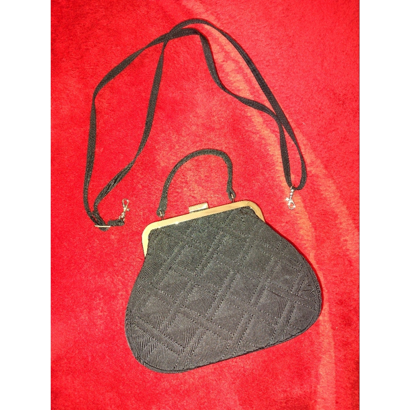 Vera Bradley Black Quilted Mini Top-Handle Crossbody