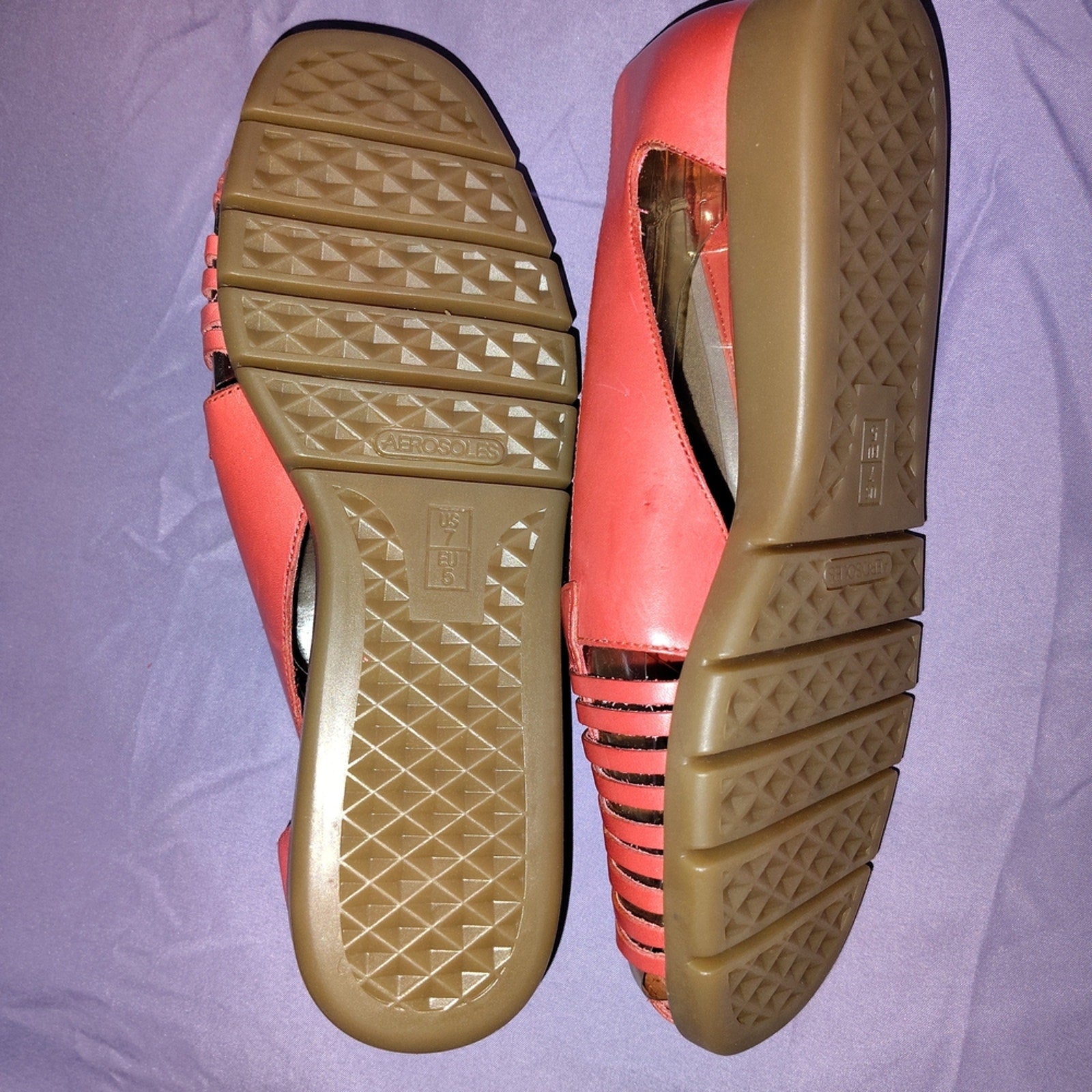 AEROSOLES Red Woven Leather Flats 7W