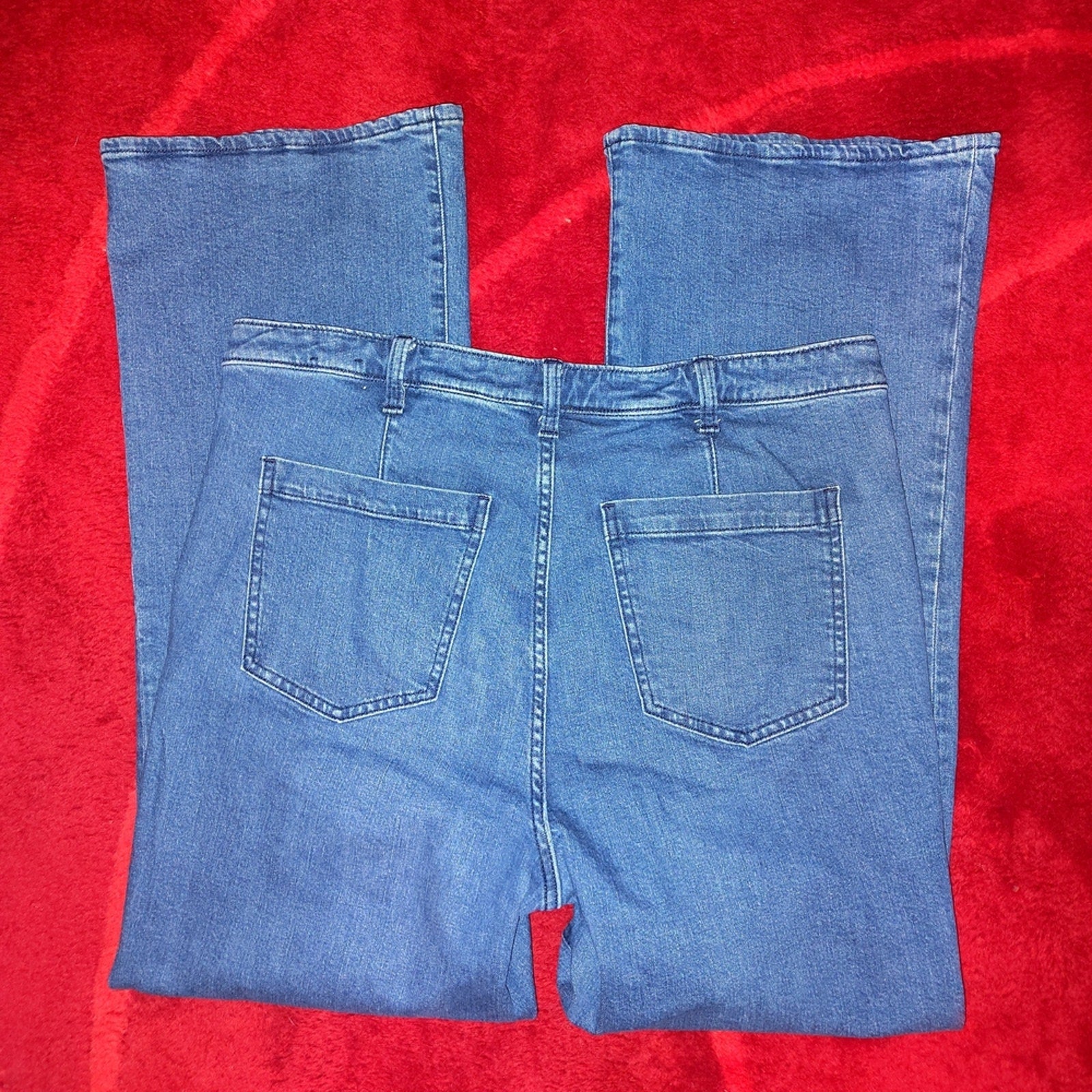 GAP Button Pocket 70's Rise Denim Flare Jeans Sz 16