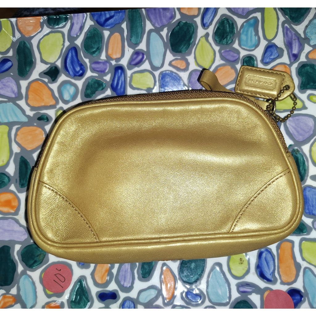 Coach Vintage Gold Leather Coin Purse NWOT