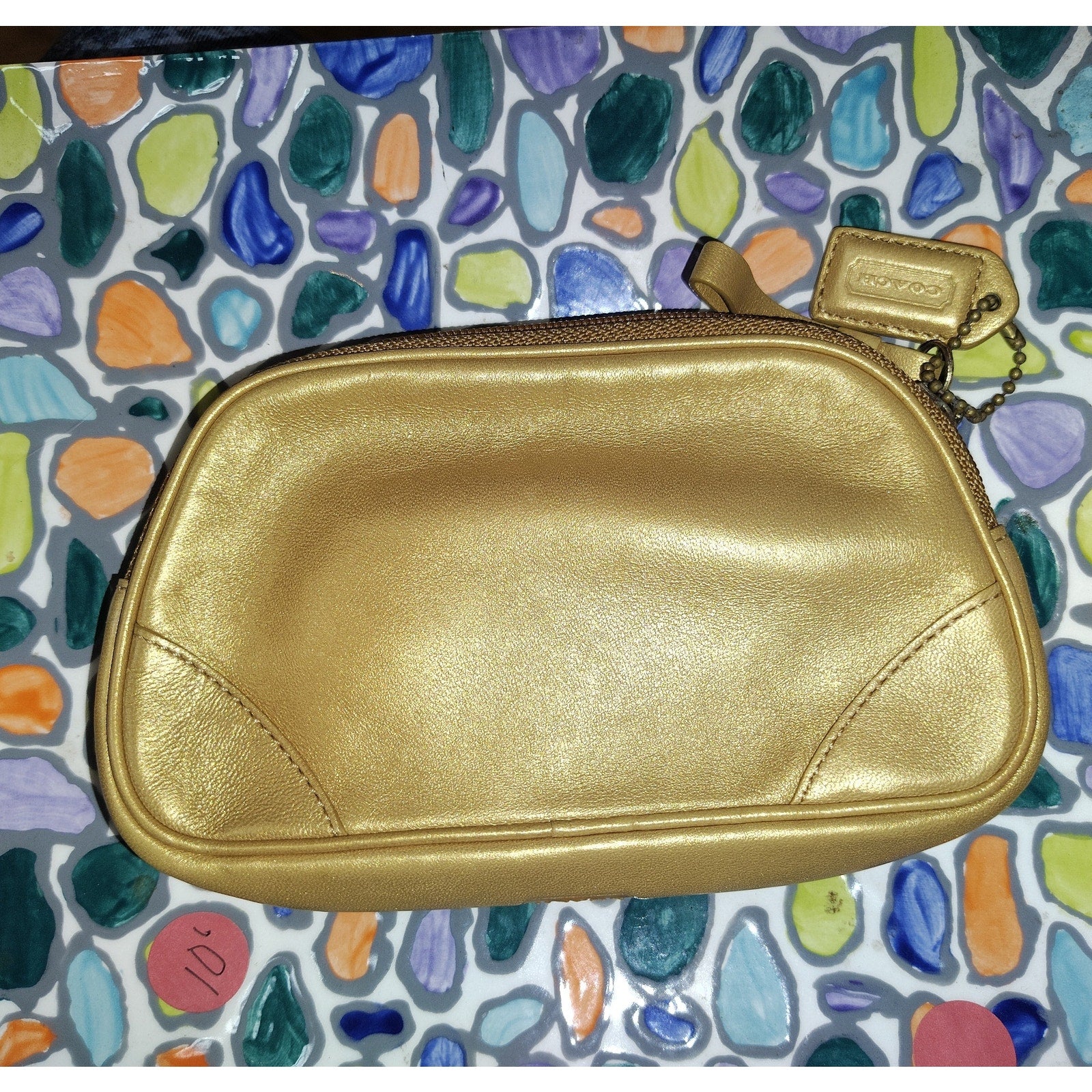 Coach Vintage Gold Leather Coin Purse NWOT