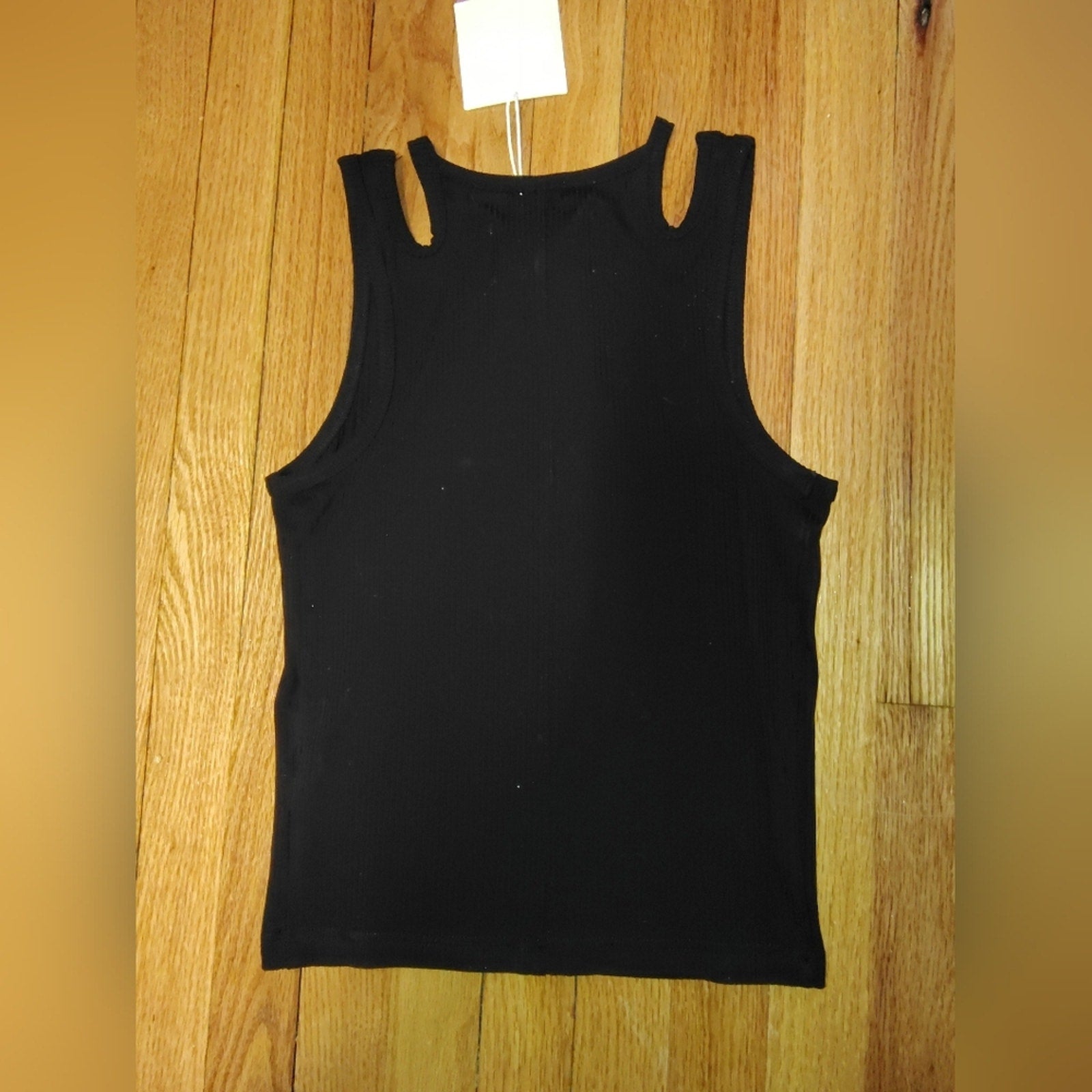 Pistola Black Ribbed Tank Top Sz XS