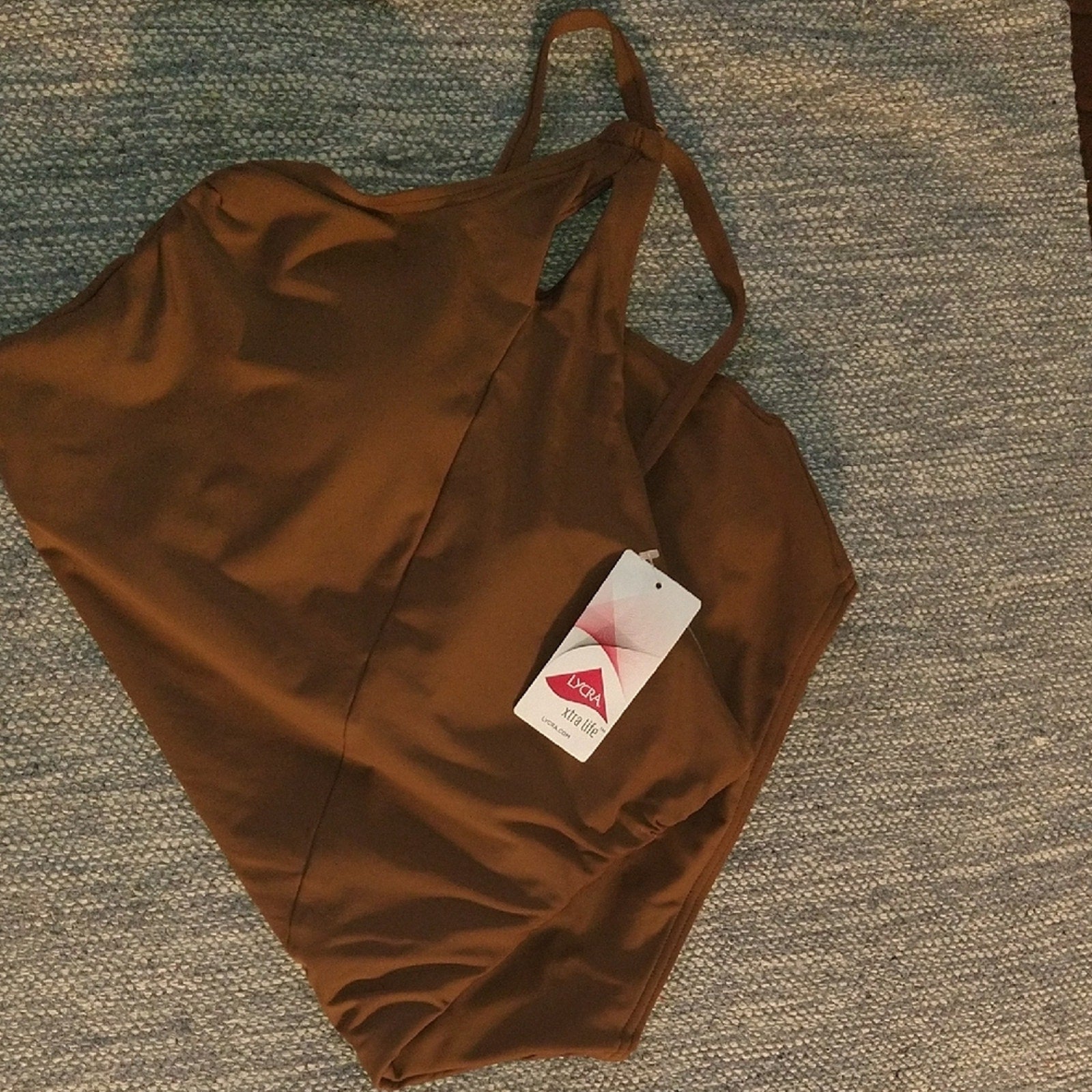 Lands' End Brown One-Piece Swimsuit SZ 14