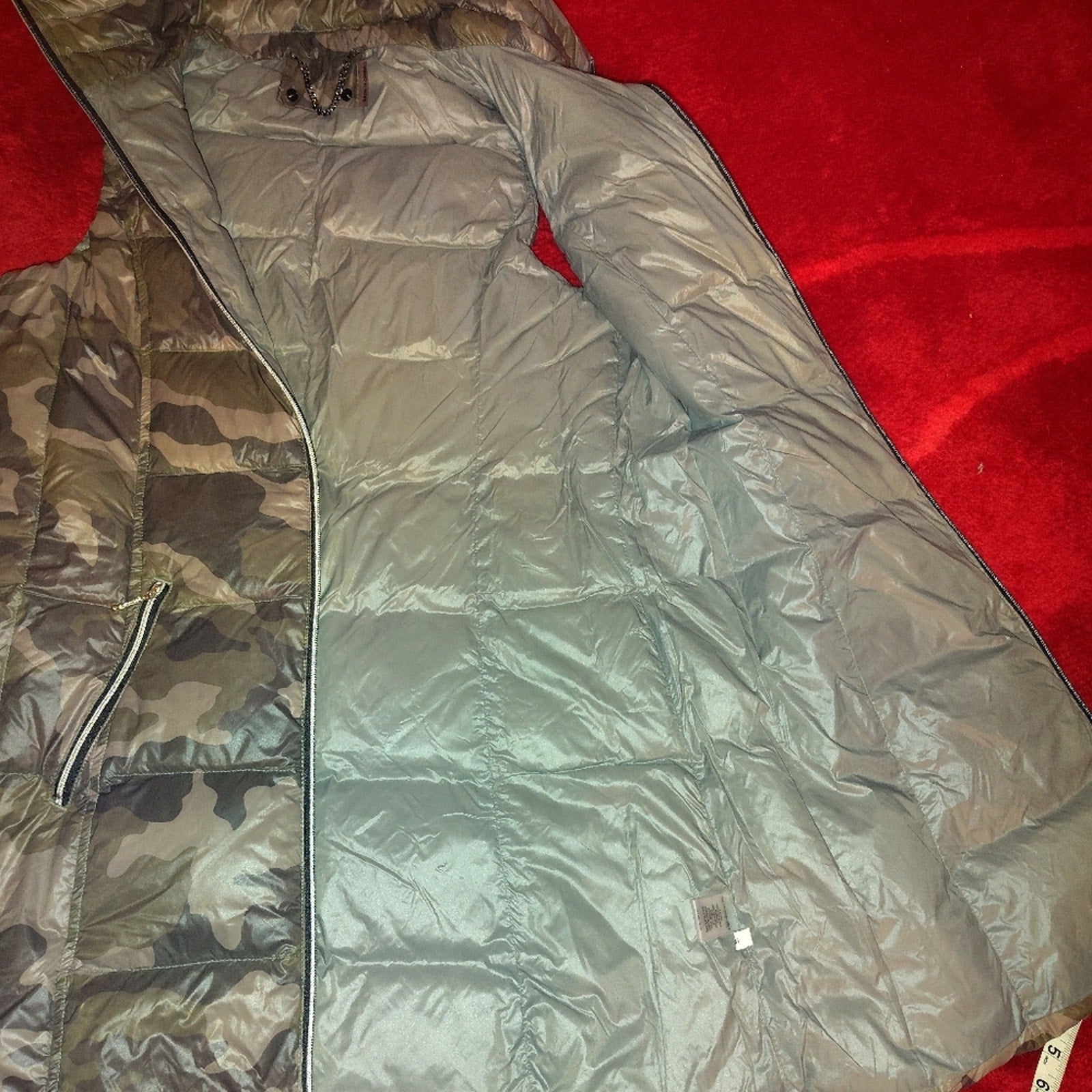 Camo Longline Down Puffer Vest Sz L