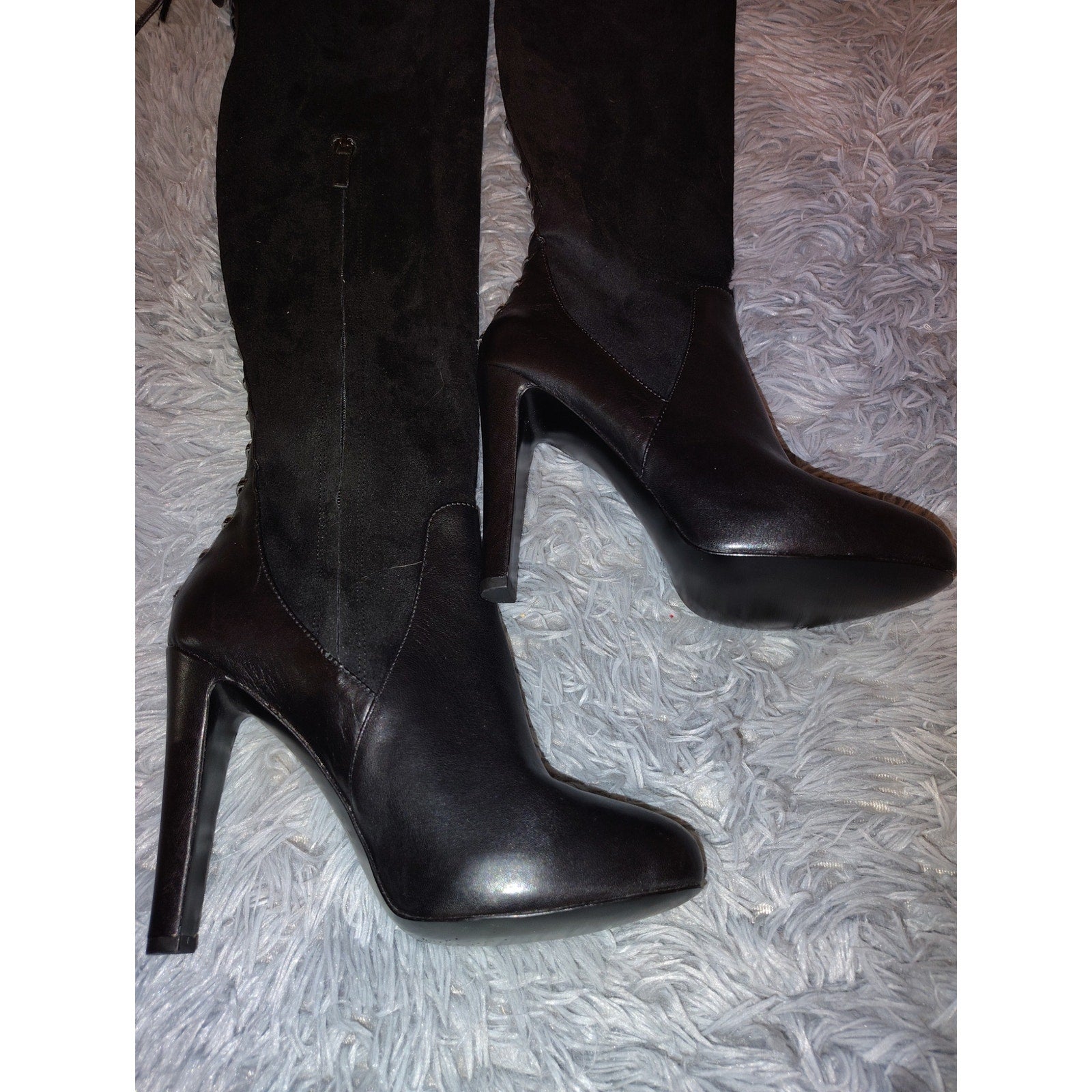 Nine West leather & suede thigh high boots sz 7