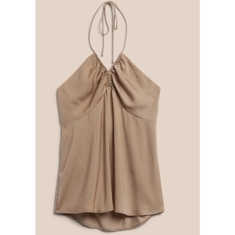 NWT Banana Republic L  Satin Halter in Ivory