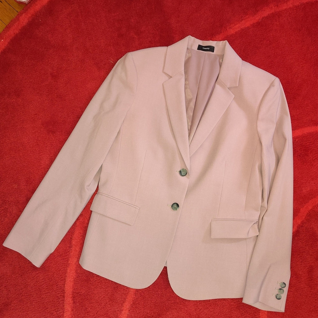 Theory Women's Carissa Blazer in Light Pink Sz 12
