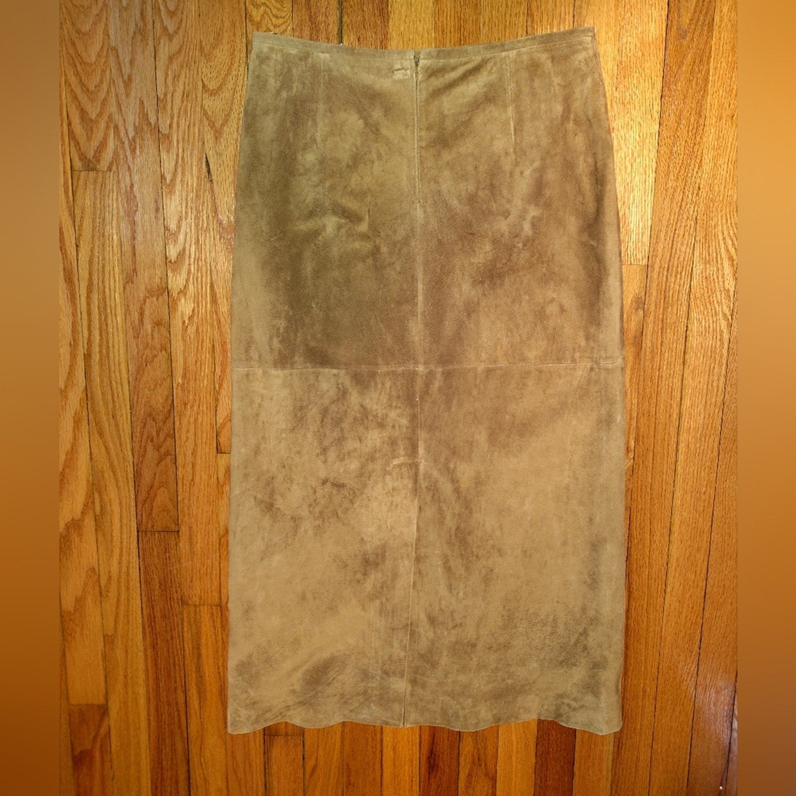 Bernardo Tan Suede Pencil Skirt Sz 12