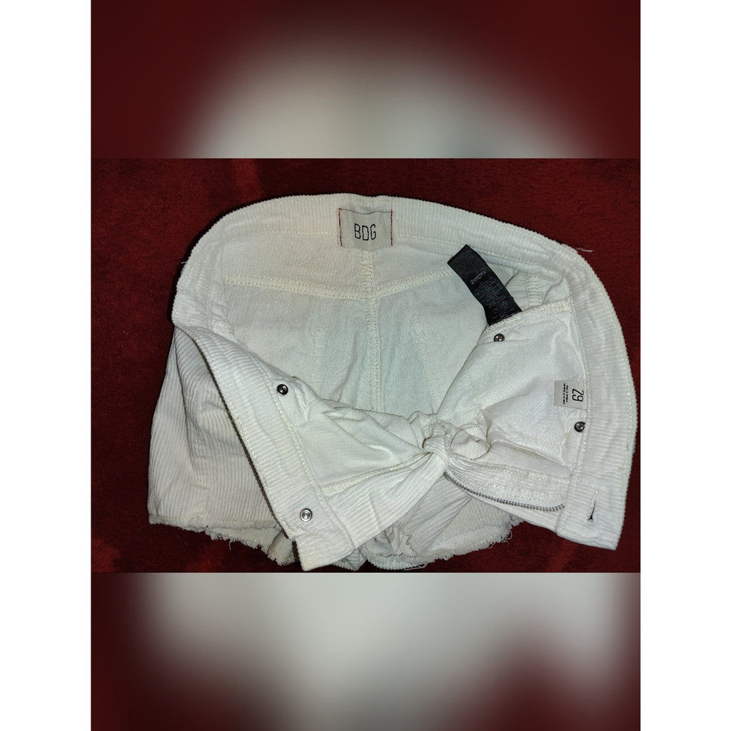 BDG Cream Corduroy High-Rise Jean Shorts Sz 29