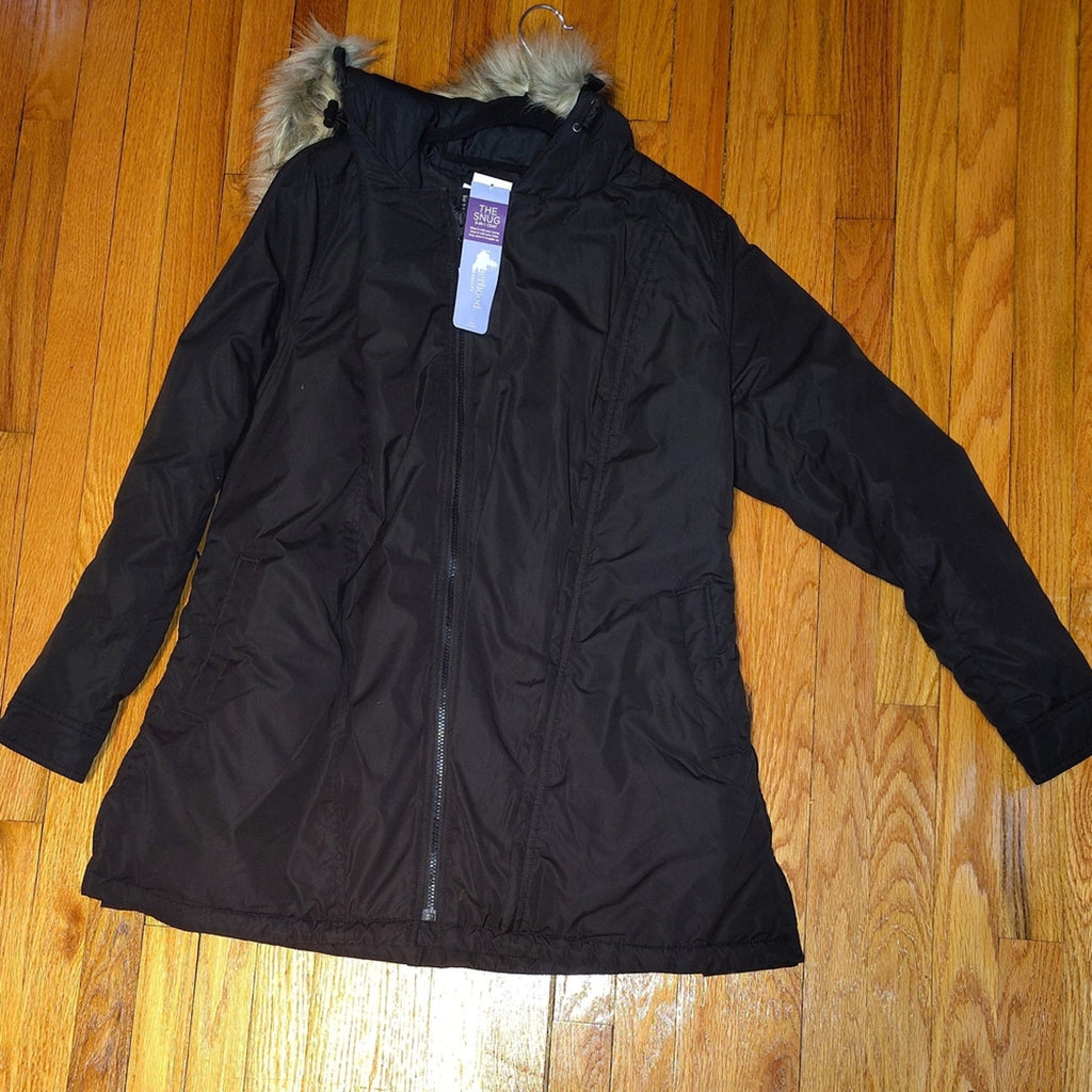 Motherhood Maternity Sz S The Snug Coat w/ Faux Fur Hood