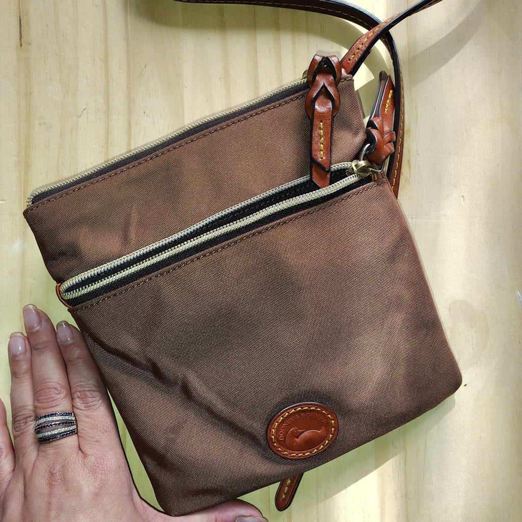 Dooney & Bourke Brown Crossbody Bag with Tan Accents