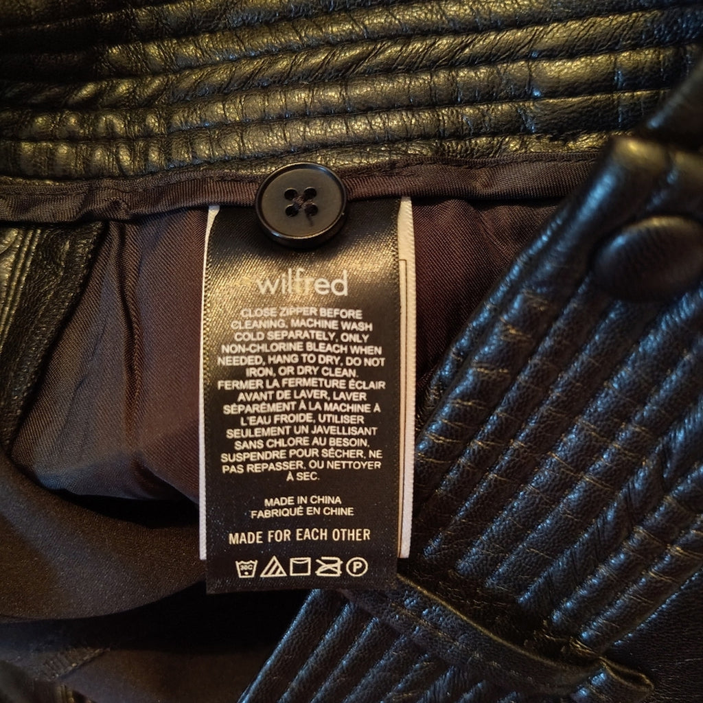 Wilfred Vegan Leather Straight Leg Pants SZ 2