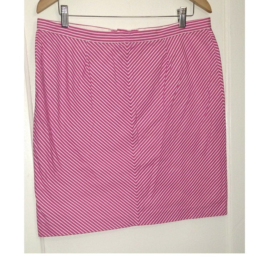 Ralph Lauren Pink Chevron Cotton Mini Sz 14
