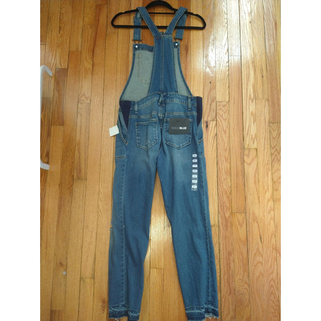 NWT Indigo Blue Maternity Overalls Sz S