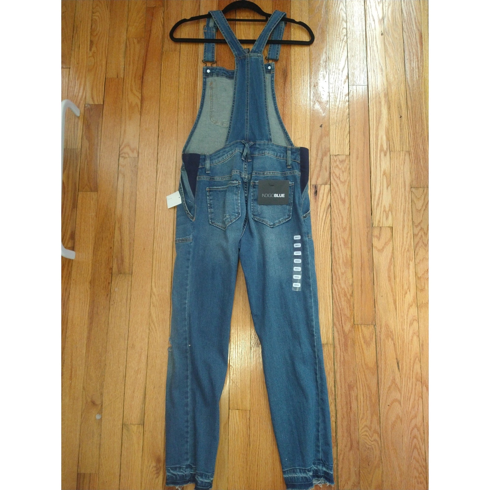 NWT Indigo Blue Maternity Overalls Sz S