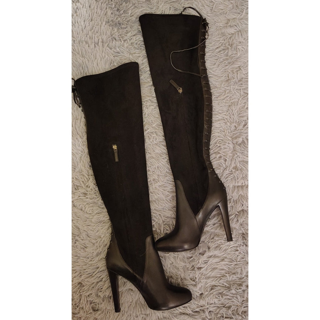 Nine West leather & suede thigh high boots sz 7
