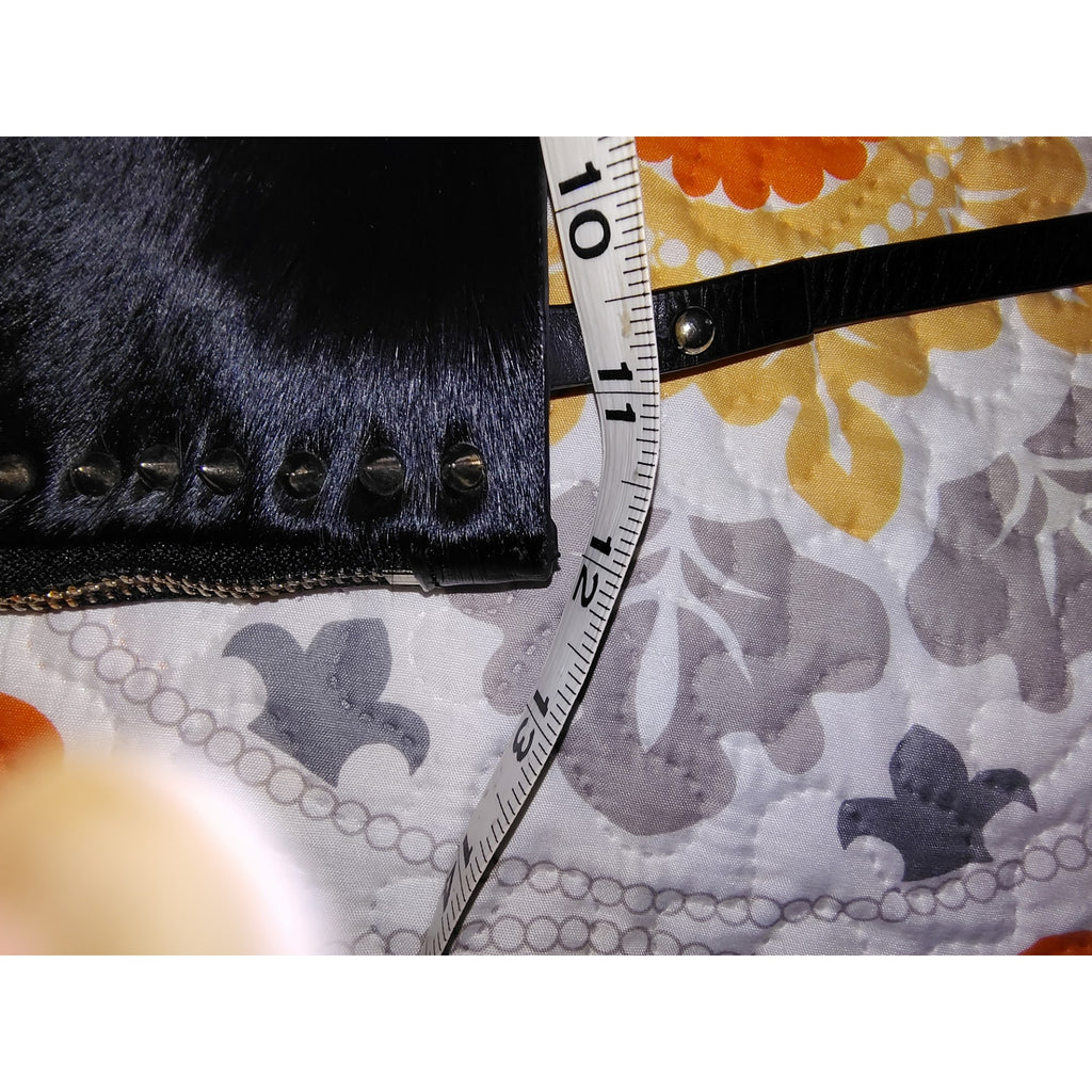 Zara NWOT Pony hair and leather studded shoulder bag