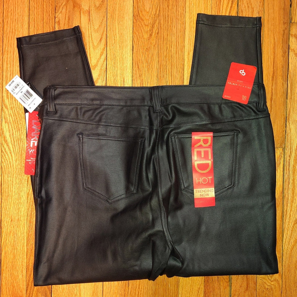 Celebrity Pink Black Skinny Jeans SZ 18