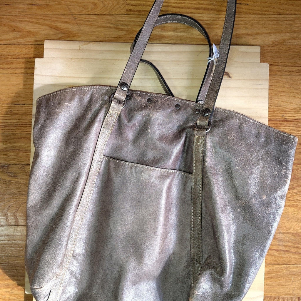 Patricia Nash Metallic Silver Leather Tote bag