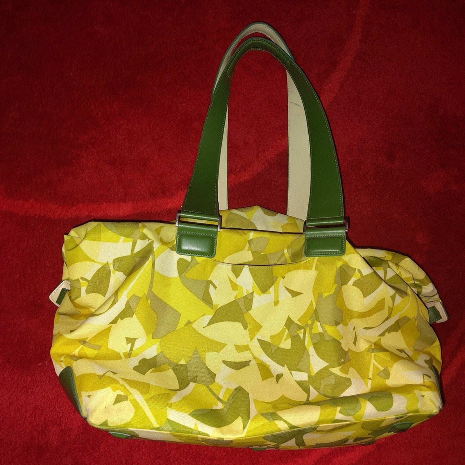 Tumi Nylon & Leather Leaf Print Weekend Duffle